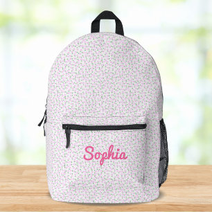 Süße Koketten-Ästhetik Rosa Floral Personalisiert  Bedruckter Rucksack