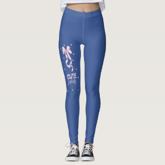 Süße Koketten-Rosa-Band-Denim-Blau-Gym-Leggings Leggings