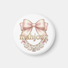 Süße Koketten-Rosa-Schleife Mahjong-Anhänger Damen Magnet