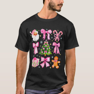 Süße Koketten-Schleife Rosa Weihnachtsbaum Santa L T-Shirt