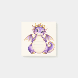 Süße königliche lila Drache Wasserfarbe linierte N Post-it Klebezettel