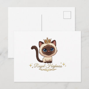Süße königliche Siamkatze Postkarte