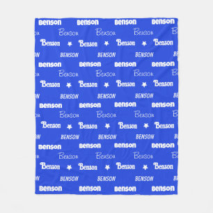 Süße königsblaue personalisierte Namen-Wiederholun Fleecedecke