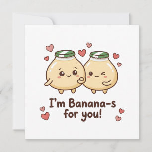 Süße koreanische Ich liebe dich Banane Milch Karte