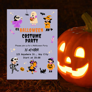 Süße Kostüm-Halloween-Party-Einladung Einladung
