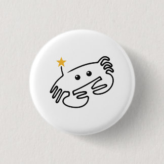 Süße Krabbe, One-Line-Kunst mit rotem Herzen Button