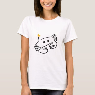 Süße Krabbe, One-Line-Kunst mit rotem Herzen T-Shirt