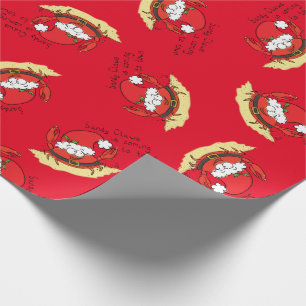 Süße Krabben-Weihnachten Lustiger Feiertag Santa C Geschenkpapier