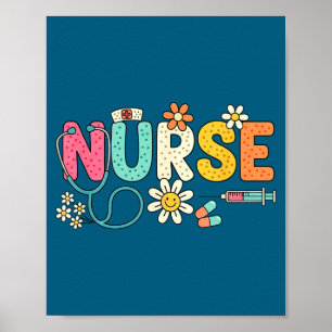 Süße Krankenschwester Daisy Pop Floral Krankenschw Poster