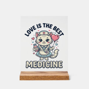 Süße Krankenschwester Katze Liebe ist die beste Me Acrylschild