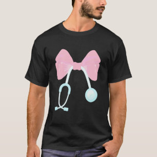 Süße Krankenschwester Kokette Schleife Stethoskop T-Shirt