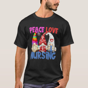 Süße Krankenschwester Mama Stethoskop Gnome Friede T-Shirt