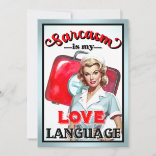 Süße Krankenschwester Pinup_ Liebessprache Einladung