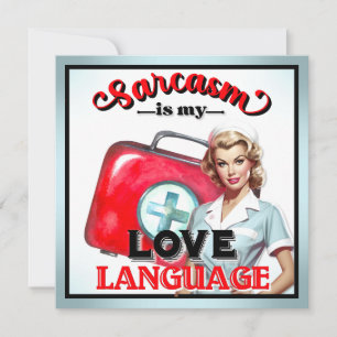 Süße Krankenschwester Pinup_ Liebessprache Feiertagskarte