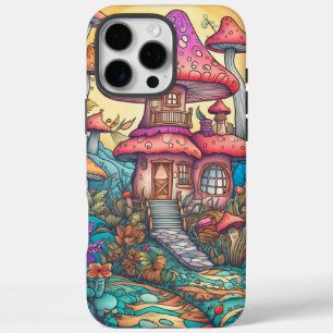 Süße kreative Pilzhütte-Illustration iPhone 16 Pro Max Hülle