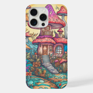Süße kreative Pilzhütte-Illustration iPhone 15 Pro Max Hülle