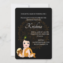 Süße Krishna-Karte zum Geburtstag - Krishna Kunst