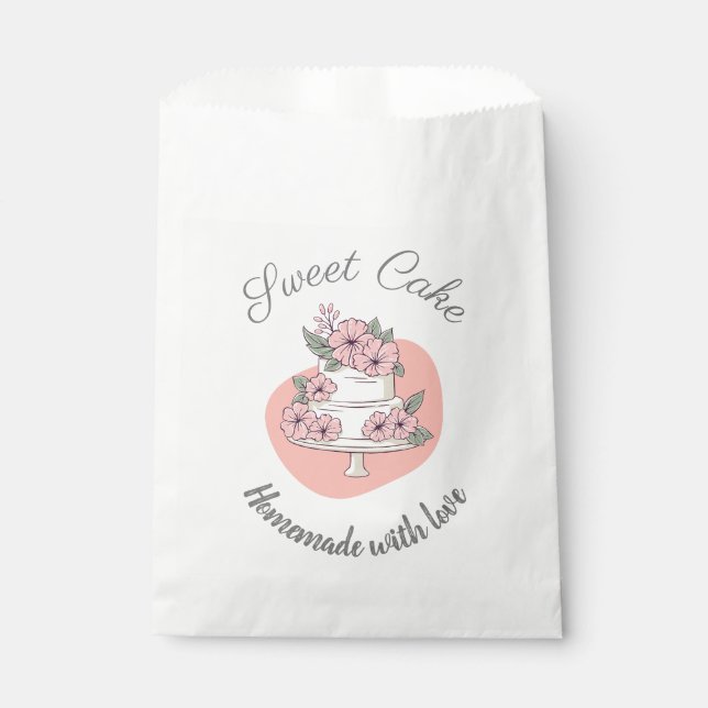 Süße Kuchen Bäckerei Logo Papiertüten Geschenktütchen (Vorderseite)