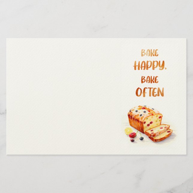 Süße Kuchen Design  Briefpapier (Vorderseite)
