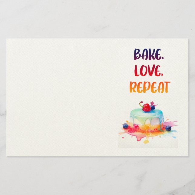 Süße Kuchen Design  Briefpapier (Vorderseite)