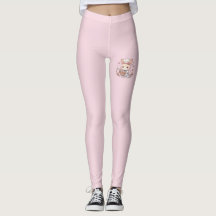 Süße Küchenbunnyleggings in Hellrosa
