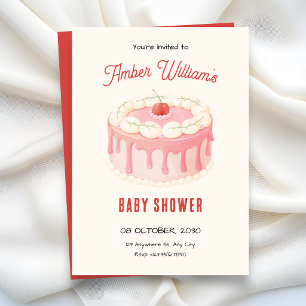 Süße Kuchengeburtstagsfeier für Babys Einladung