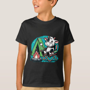 Süße Kuh am Lagerfeuer Lustiger S'more Camping T-Shirt