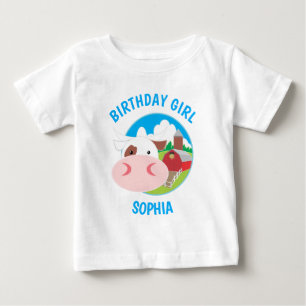 Süße Kuh Bauernhof Kinder Geburtstagsfeier Baby T-shirt