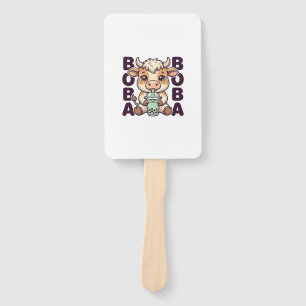 Süße Kuh Boba Tee Vintage Gravur T-Shirt Design Fächer