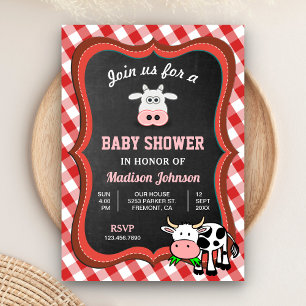 Süße Kuh Farm Baby Shower Einladung