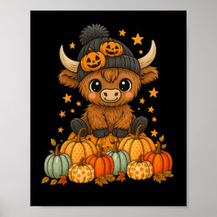 Süße Kuh Halloween Kürbis Herbst Moo Ich meine Boo Poster