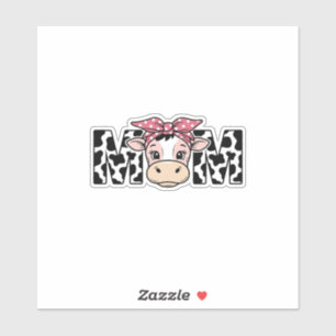 Süße Kuh-Mama-Schleife Grafikdesign_1 Aufkleber