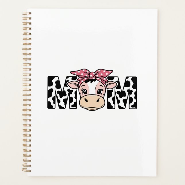 Süße Kuh-Mama-Schleife Grafikdesign_1 Planer (Vorderseite)