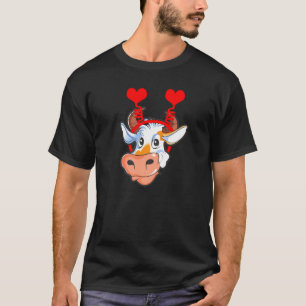 Süße Kuh mit Herz Kopf Boppers Stirnband Valentin T-Shirt