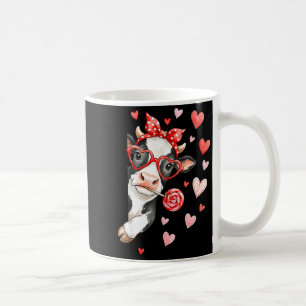Süße Kuh mit Herzen und Süßigkeiten - Valentinstag Kaffeetasse