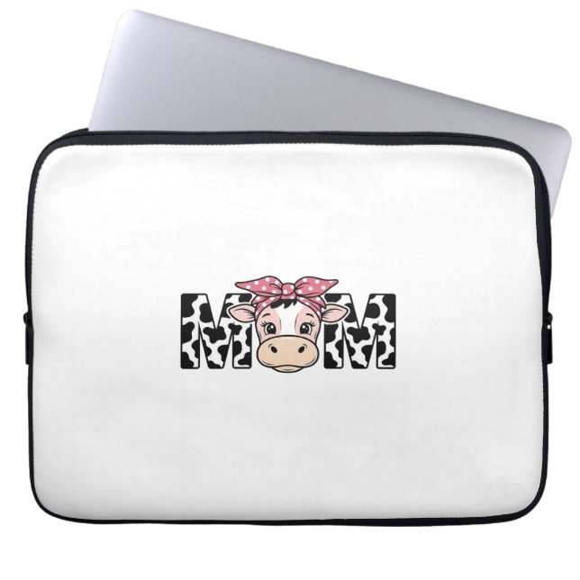 Süße Kuh-Mutter-Schleife Grafikdesign_1 Laptopschutzhülle (Vorderseite)