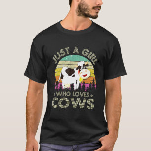 Süße Kuh Nur Ein Mädchen Das Kühe Liebt Landwirt T-Shirt