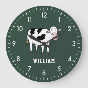 Süße Kuh Personalisierter Benutzername Zurück zur  Große Wanduhr