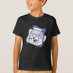 Süße Kuh Retro Japanische Blaubeermilch T-Shirt