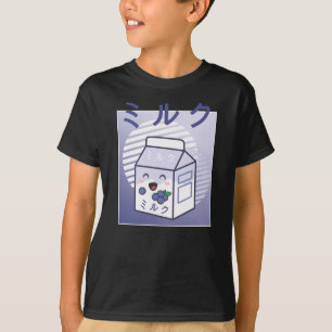 Süße Kuh Retro Japanische Blaubeermilch T-Shirt