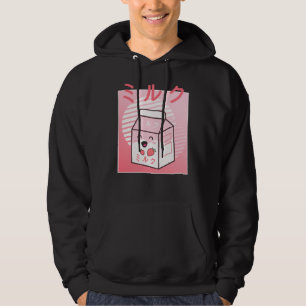 Süße Kuh Retro Japanischer Erdbeermilchshake Hoodie