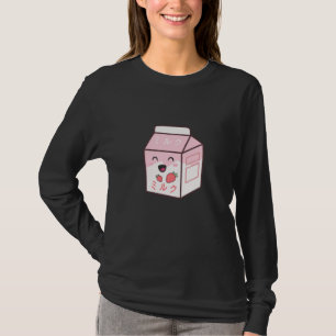 Süße Kuh Retro Japanischer Erdbeermilchshake T-Shirt
