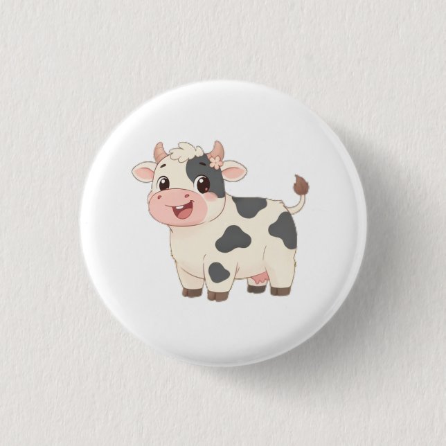 Süße Kuh-Schlüsselanhänger Button (Vorderseite)
