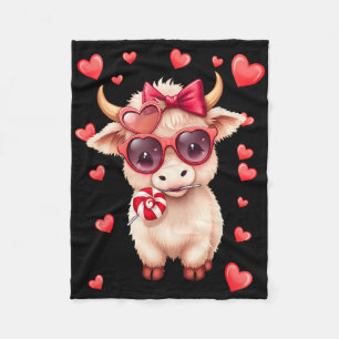 Süße Kuh Valentinstag Herz Singles  Fleecedecke