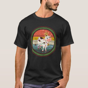 Süße Kuh Weihnachten Santa Rentier Süßes Landtier T-Shirt