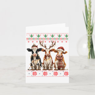 Süße Kuh Weihnachtsmann Weihnachtsbeleuchtung Häss Karte