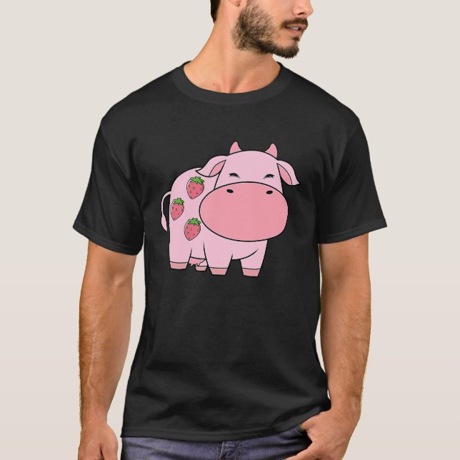Süße Kuhmilch-Joghurt Erdbeere T-Shirt (Vorderseite)