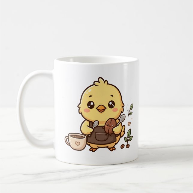 Süße Küken-Bohnen-Löffel-Kaffeetasse Kaffeetasse (Links)