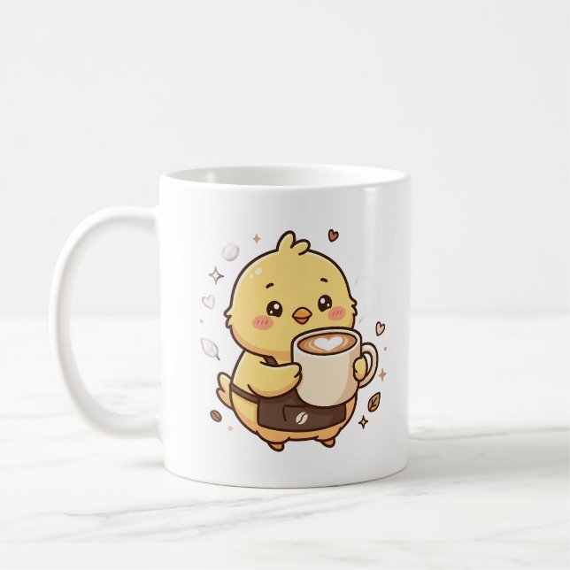 Süße Küken-Latte-Herz-Kaffeetasse Kaffeetasse (Links)