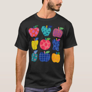 Süße Kunst Äpfel Zurück zur Schule Lehrer Schüler T-Shirt